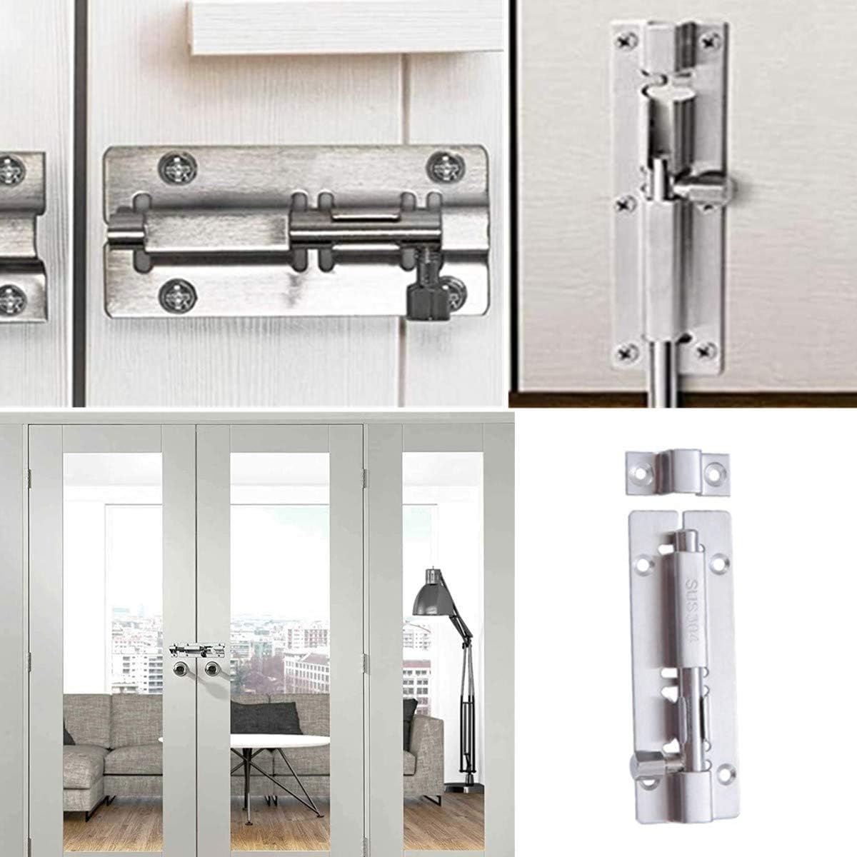 Door Bolts Chrome Stylish Security Multiple packs 3-Inch & 4-Inch Door Bolts Chrome Stylish Security Multiple packs 3-Inch & 4-Inch